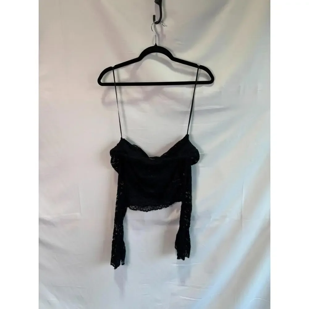 Ronny Kobo Black Lace Maribeth Top Size XS